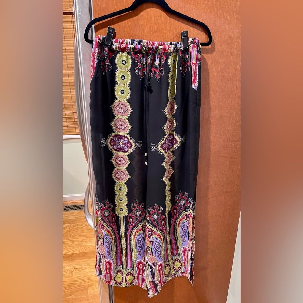 Kaya di Koko | flowy split-leg boho pants, size M | paisley and mandala print
